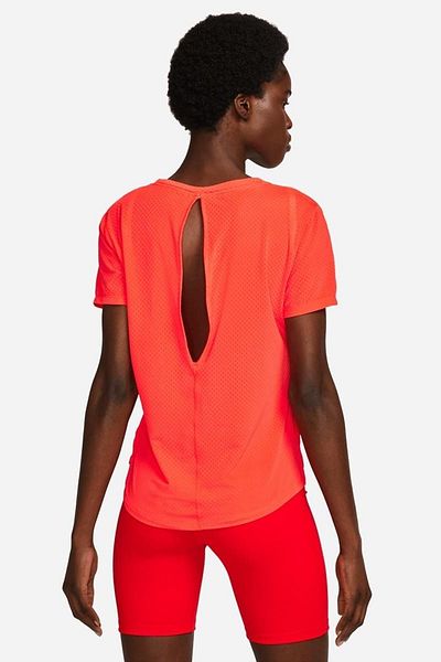 Nike Dri Fit One Breathe Training T-Shirt Women's Mesh Sports T-Shirt Red