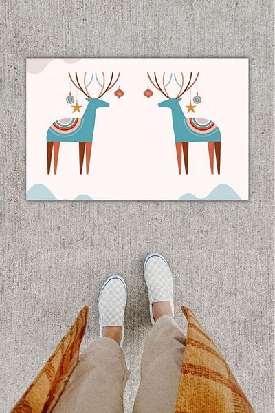 GLOBELUX Beige Digital Printed Deer Door - Mat K-1273