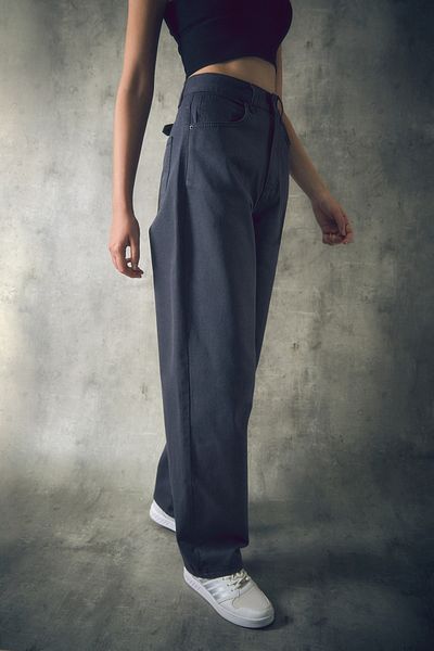 Fulla Moda Palazzo Jean με αγκράφα στη μέση με φερμουάρ