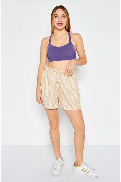 Reebok Women Sportswear Fit Drawstring Training Shorts, Beige