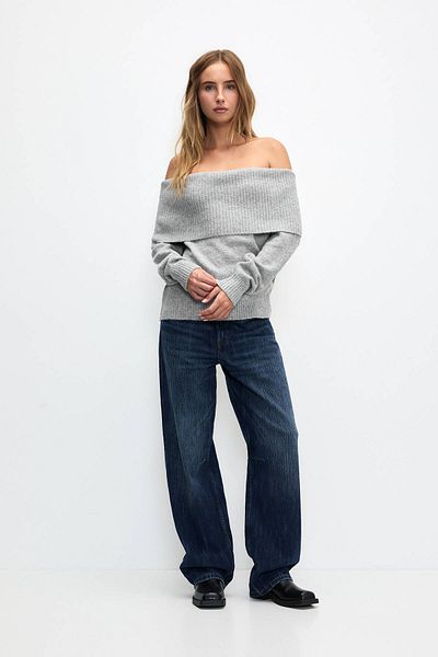 Pull & Bear Soft jumper with Bardot neckline