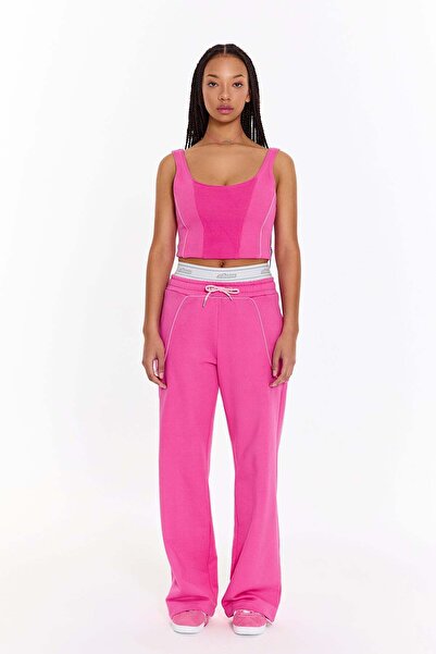 ŞEBNEM GÜNAY Pink Logo Waistband Boxer Cut Sweatpants
