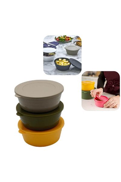 Piev Round 3-Piece Storage Container with Lid