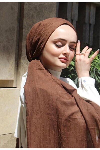 Bambu Kraş Kahve Şal