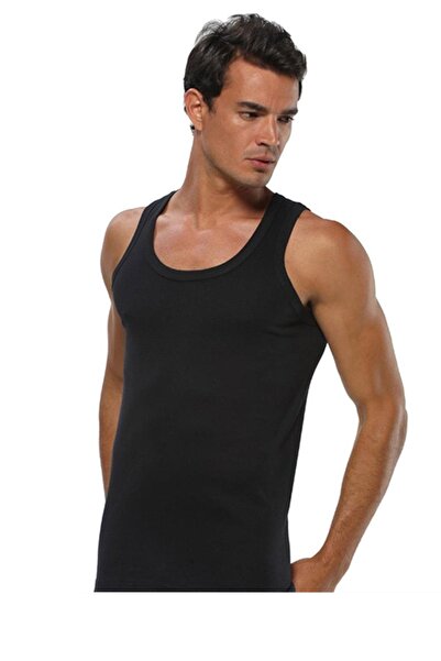 GÜMÜŞ Silver Underwear Men's Strappy Cotton Ribbed Undershirt 6 Pack