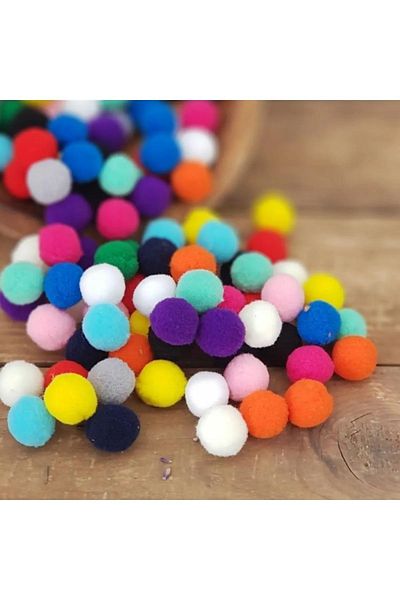 Angoravi 12mm Colorful Mixed Soft Pompom Plush 200 Pieces