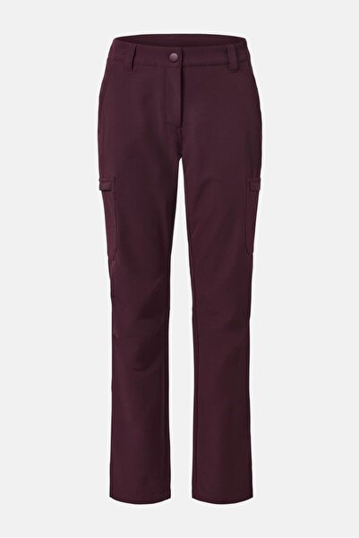 Tchibo Women Regular Fit Solid Stretchable Cargo Pant, Burgundy