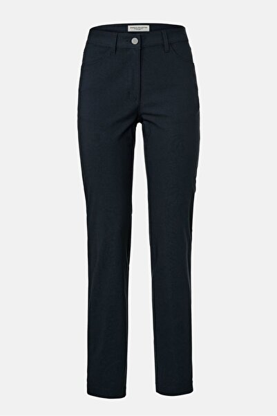 Tchibo Women Regular Fit Plain Straight Leg Pants, Navy