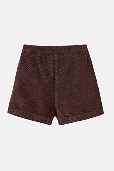 Tchibo Kids Girl Textured Basic Shorts, Dark Brown
