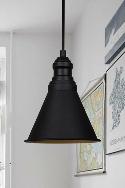 Bamyum Cole Black Metal Pendant Lamp Chandelier Lamp Rustic Vintage Indoor Office Cafe Hotel Store Lighting