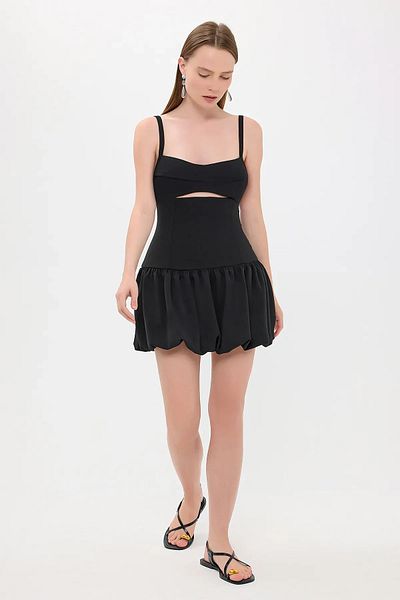 Hiccup Square Collar Midi Dress - Bust Detail