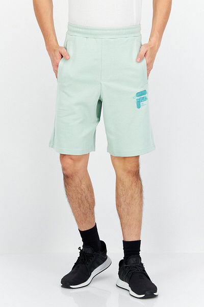 Fila شورت رجالي خارجي برباط ومقاس كبير، لون أخضر طيني