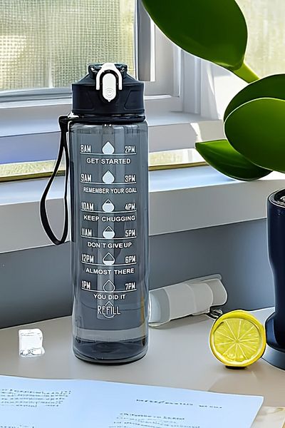 Kavi Entegre Plastik Black 900ml Water Bottle, Suitable for Children, Athletes and Daily Use, Bpa Free.