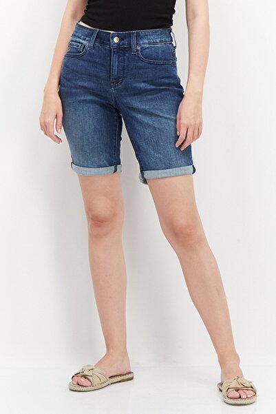 NYDJ شورت جينز مغسول للنساء، أزرق