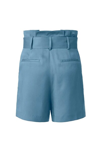 Tchibo Women Plain Belted Shorts, Light Blue