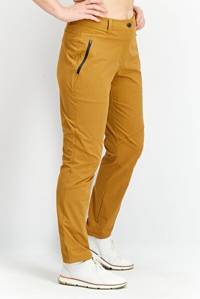 Tchibo Women Regular Fit High Rise Soft Shell Solid Pants, Brown