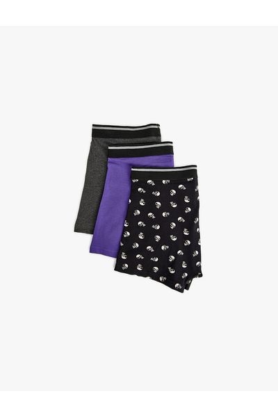 Koton Skull Printed 3-Pece Slim Fit Boxer Set - Βαμβακερό