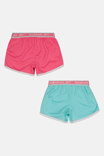 Reebok Toddlers Girl 2 Piece Pull On Sportswear Shorts, Light Blue