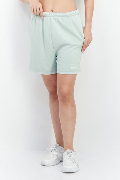 Guess Women Embroidered Logo Drawstring Basic Shorts, Green