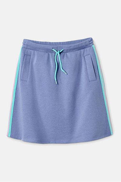 Tchibo Kids Girl Drawstring Stripe Mini Skirt, Light Blue