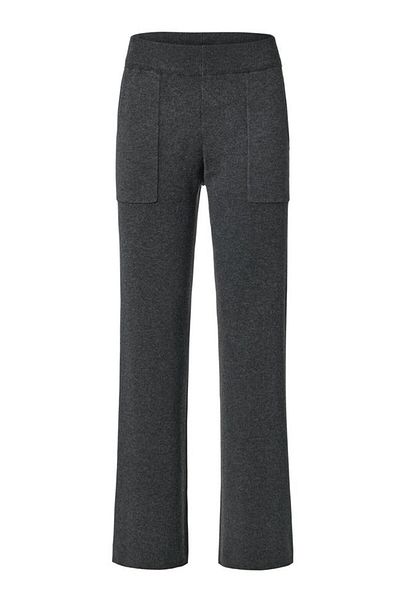 Tchibo Women Regular Fit Plain Pull-on Pant, Dark Grey