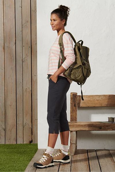 Tchibo Women Regular Fit Capri Pants, Charcoal