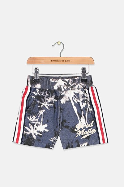 Fred Mello Baby Boys Bermuda with Surf Board Chain Shorts, Blue