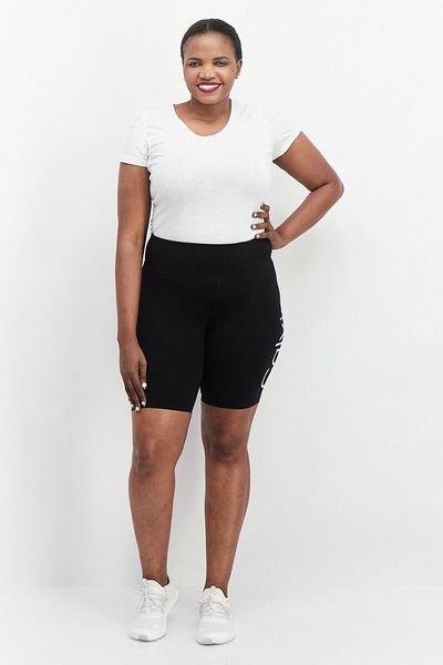 Calvin Klein Women Plus Size Brand Logo Outdoor Bike Shorts, Black