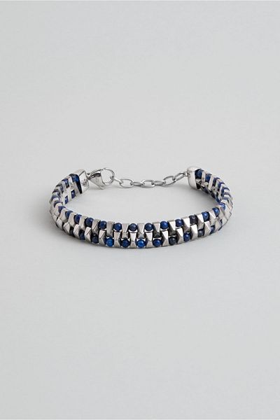So CHIC... 21 cm Steel Men's Bracelet with Lapis Stone