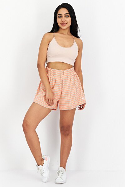 Stussy Women Stripe Pull-On Basic Shorts, Coral