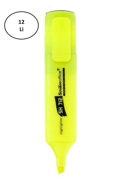 Scrikss Highlighter (CHARM PEN) Cut Tip Yellow (PACK OF 12)