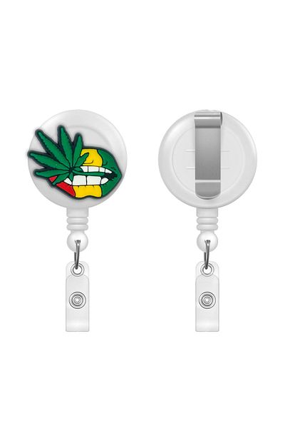 PABALAS Yoyo Card Holder with Green Leaf and Lip Figure