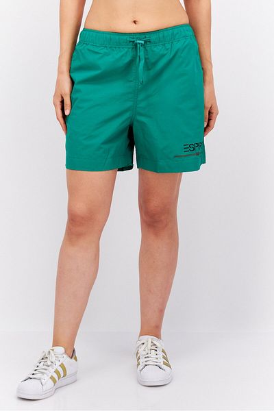 Esprit Women Brand Logo Basic Shorts, Green