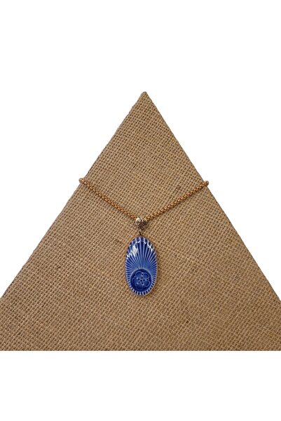 Hedea قلادة سلسلة فولاذية من حجر البلاط البرونزي على شكل زهرة الورد