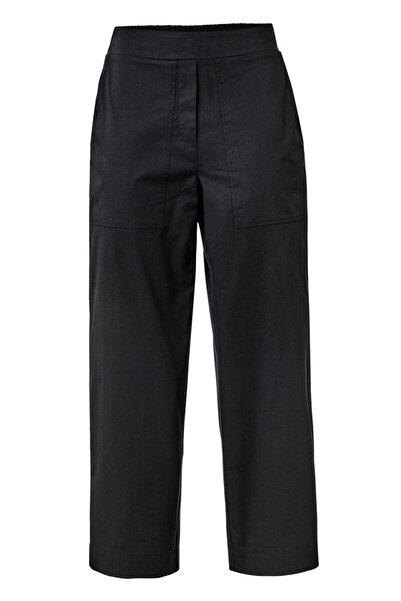 Tchibo Women Modern Fit Plain Wide Leg Pants, Black