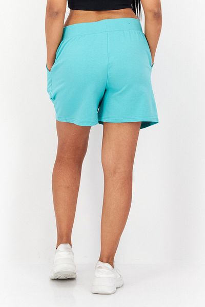 Tchibo Women Drawstring Plain Basic Shorts, Turquoise