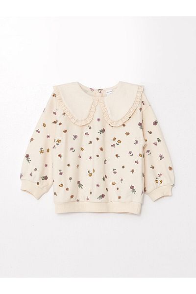 LC Waikiki Lw - Baby Collar Floral Baby Girl Sweatshirt