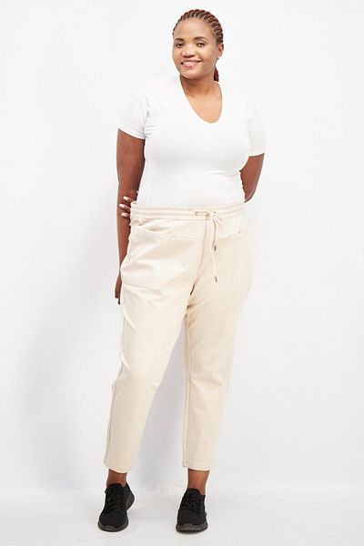 Tchibo Women Sportswear Fit Running Jogging Pants, Oatmeal