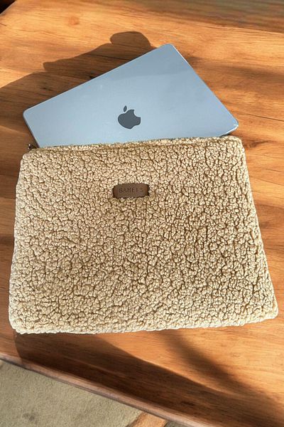BAHELS Τσάντα Portfolio Θήκη για φορητό υπολογιστή Teddy Plush Camel 13-14 ιντσών