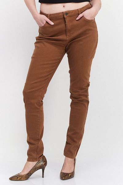 Esprit Women Skinny Fit High Rise Solid Stretchable Chino Pants, Brown