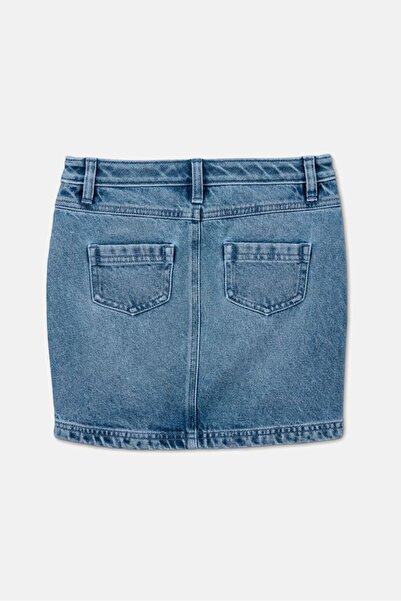 Tchibo Kids Girl Textured Denim Skirts, Blue