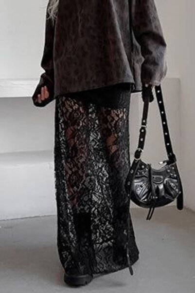 DEEP BEACH Retro krajková maxi sukně