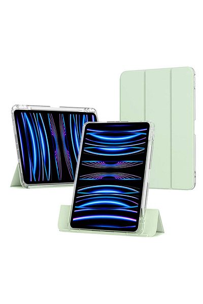 UnDePlus iPad 11. Generation A16 Compatible Case with Pen Compartment Acrylic Transparent Detachable