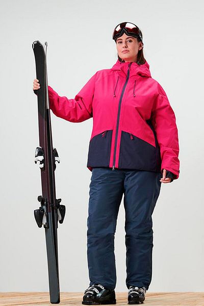 Tchibo Women Regular Fit Plain Outdoor Ski Pants, Navy Blue