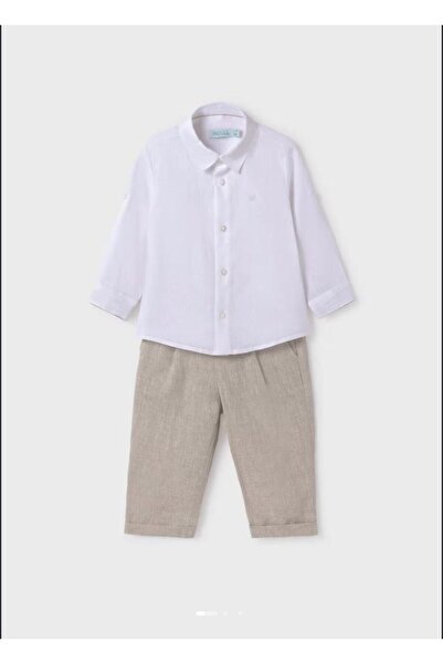Abel & Lula Abel&Lula Boy Linen Shirt Pants Set 5257