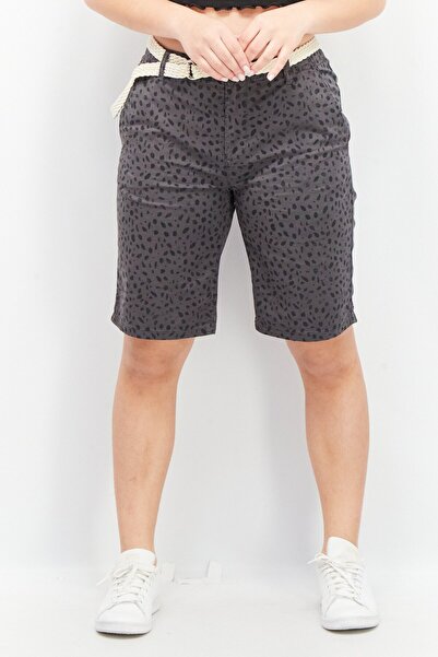 Esprit Women Belted Allover Print Shorts, Black