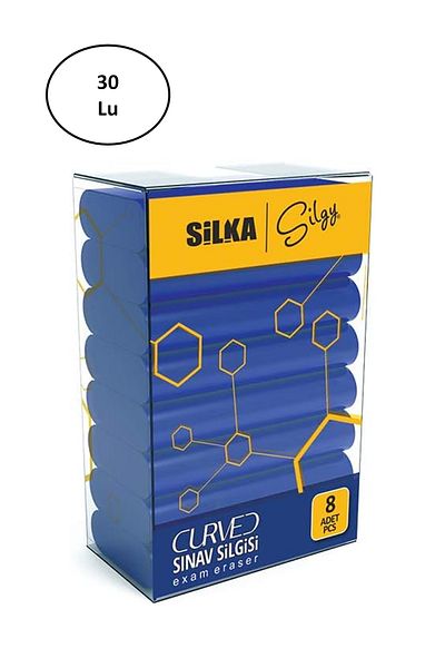 Rasanet Silka Curved Exam Eraser 8 pcs 30 pcs