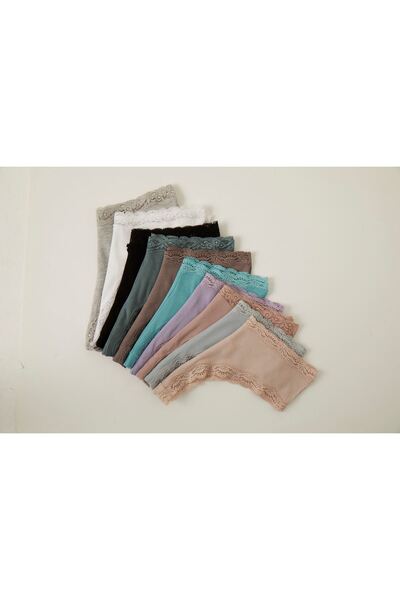 Hays Dantel Detayli Pamuklu Külot-GRİ