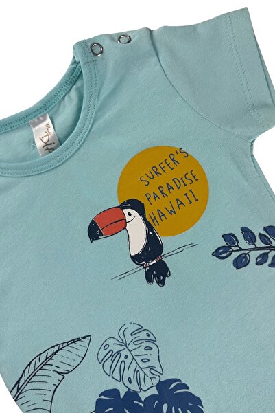 difa kids Baby Boy Summer Set - Parrot Printed, Bottom and Top Set