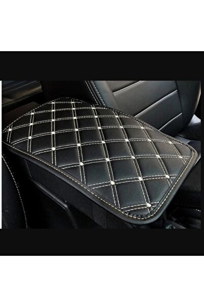 TROBUS Kol Dayama Örtüsü Kare Siyah Deri Gümüş Desen